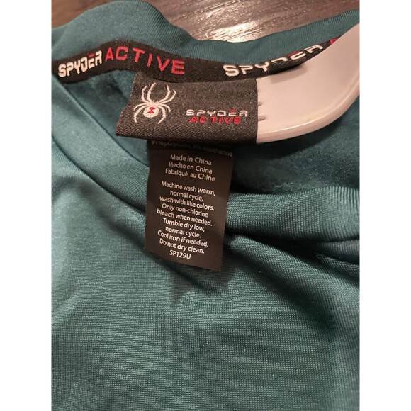 Spyder Active Shirt Sz M Long Sleeve Outdoors Layer Warm Teal Women’s Top - Picture 5 of 5
